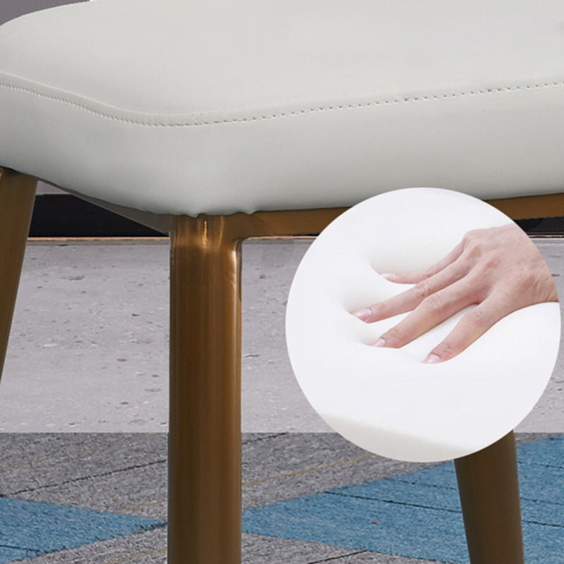 Faux Leather Kitchen Dining Chairs Glam Side Chairs with Metal Base Clearhalo 'Dining Chairs' 'Dining Tables & Seating' 'dining_chair' 'furn' 'furn_dining_chair' 'Furniture' 'Kitchen & Dining Furniture' 7144627