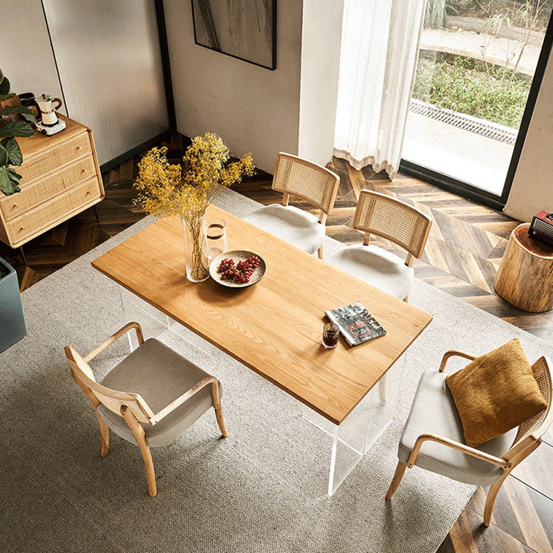 Contemporary Kitchen Dining Chairs Upholstered Chairs with Wood Base