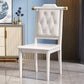 Wood Tufted Dining Chair Modern Style Open Back Armless Chair