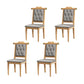 Wood Tufted Dining Chair Modern Style Open Back Armless Chair