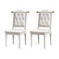 Wood Tufted Dining Chair Modern Style Open Back Armless Chair