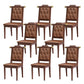 Wood Tufted Dining Chair Modern Style Open Back Armless Chair