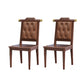Wood Tufted Dining Chair Modern Style Open Back Armless Chair