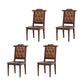 Wood Tufted Dining Chair Modern Style Open Back Armless Chair