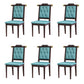 Wood Tufted Dining Chair Modern Style Open Back Armless Chair