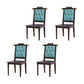 Wood Tufted Dining Chair Modern Style Open Back Armless Chair