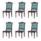 Wood Tufted Dining Chair Modern Style Open Back Armless Chair