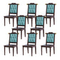 Wood Tufted Dining Chair Modern Style Open Back Armless Chair