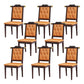 Wood Tufted Dining Chair Modern Style Open Back Armless Chair