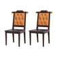 Wood Tufted Dining Chair Modern Style Open Back Armless Chair