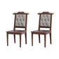 Wood Tufted Dining Chair Modern Style Open Back Armless Chair