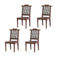 Wood Tufted Dining Chair Modern Style Open Back Armless Chair