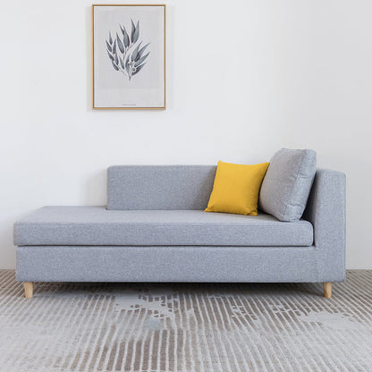 Scandinavian One Armed Wooden Accent Chair Square Arms Chaise