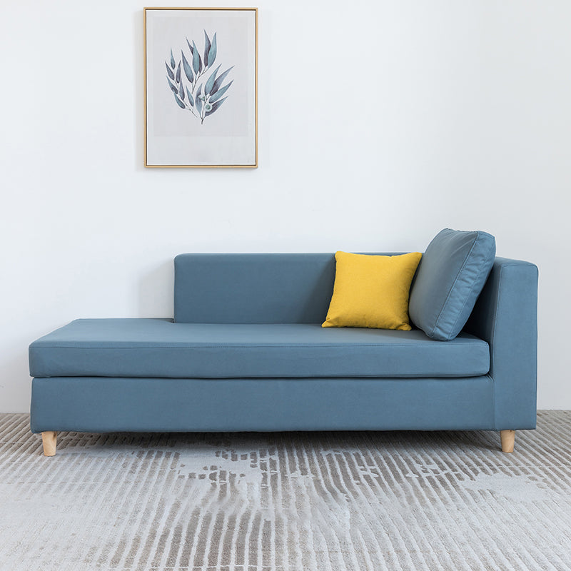 Scandinavian One Armed Wooden Accent Chair Square Arms Chaise