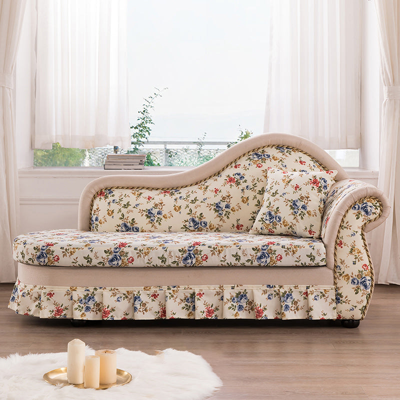 Traditionele fauteuil met één arm en gerolde armleuningen