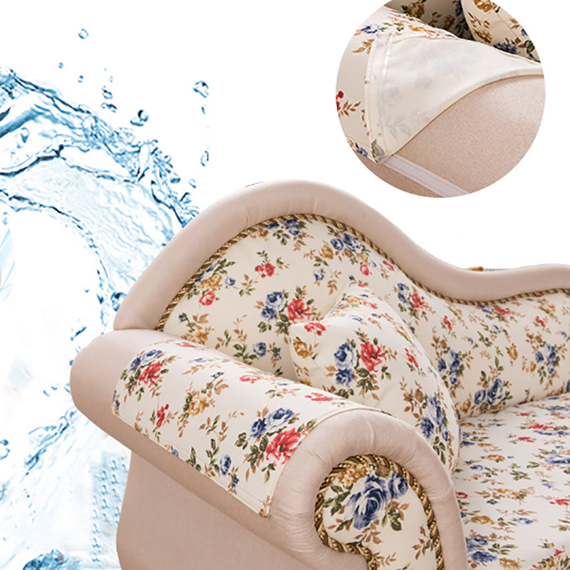 Traditionele fauteuil met één arm en gerolde armleuningen