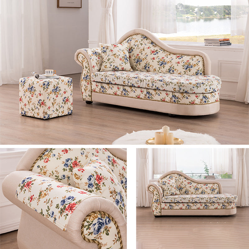 Traditionele fauteuil met één arm en gerolde armleuningen