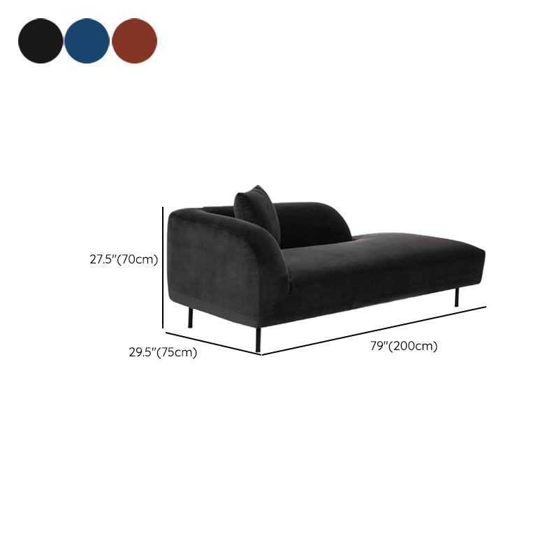 Living Room Chaise Square Arms Modern Chaise Lounge with Linen Upholster