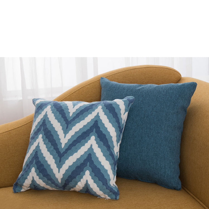 Contemporary Fabric One Armed Chaise  Rolled Arms Accent Chair with Pillows