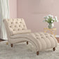 Modern Style Armless Chaise Living Room Faux Leather Chaise Lounge Beige Clearhalo 'Chairs & Seating' 'Chaise Lounge' 'chaise_lounge' 'furn' 'furn_chaise_lounge' 'Furniture' 'Living Room Furniture' 7145601