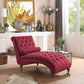 Modern Style Armless Chaise Living Room Faux Leather Chaise Lounge Red Clearhalo 'Chairs & Seating' 'Chaise Lounge' 'chaise_lounge' 'furn' 'furn_chaise_lounge' 'Furniture' 'Living Room Furniture' 7145603