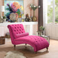 Modern Style Armless Chaise Living Room Faux Leather Chaise Lounge Rose Red Clearhalo 'Chairs & Seating' 'Chaise Lounge' 'chaise_lounge' 'furn' 'furn_chaise_lounge' 'Furniture' 'Living Room Furniture' 7145607