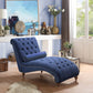 Modern Style Armless Chaise Living Room Faux Leather Chaise Lounge Blue Clearhalo 'Chairs & Seating' 'Chaise Lounge' 'chaise_lounge' 'furn' 'furn_chaise_lounge' 'Furniture' 'Living Room Furniture' 7145609