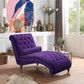 Modern Style Armless Chaise Living Room Faux Leather Chaise Lounge Violet Clearhalo 'Chairs & Seating' 'Chaise Lounge' 'chaise_lounge' 'furn' 'furn_chaise_lounge' 'Furniture' 'Living Room Furniture' 7145610