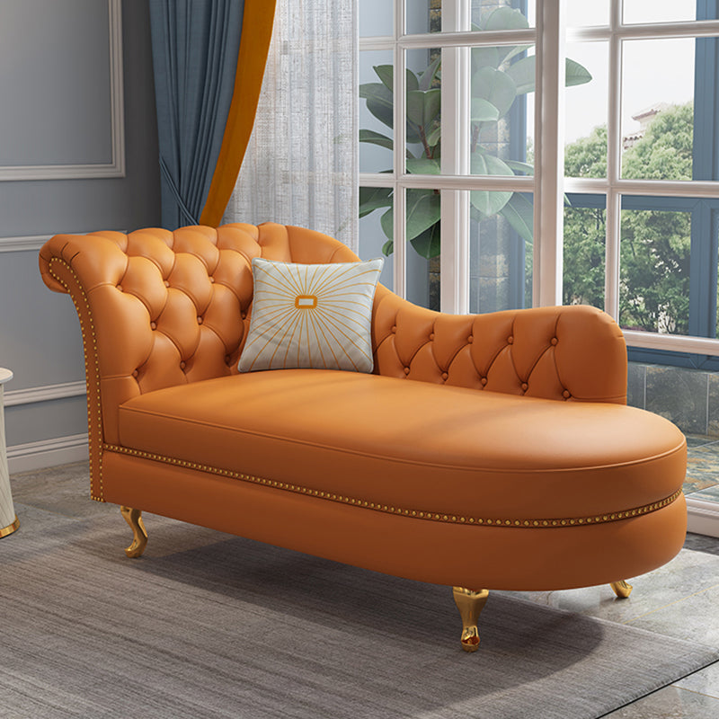 Chaise à bras roulés de style traditionnel en simili cuir pour salon