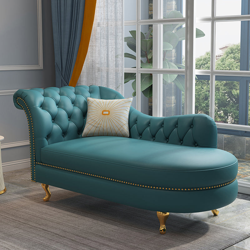 Chaise à bras roulés de style traditionnel en simili cuir pour salon
