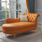 Chaise à bras roulés de style traditionnel en simili cuir pour salon