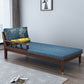 Chaise longue rembourrée en lin de salon traditionnel avec base en bois