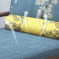 Chaise longue rembourrée en lin de salon traditionnel avec base en bois