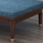 Chaise longue rembourrée en lin de salon traditionnel avec base en bois