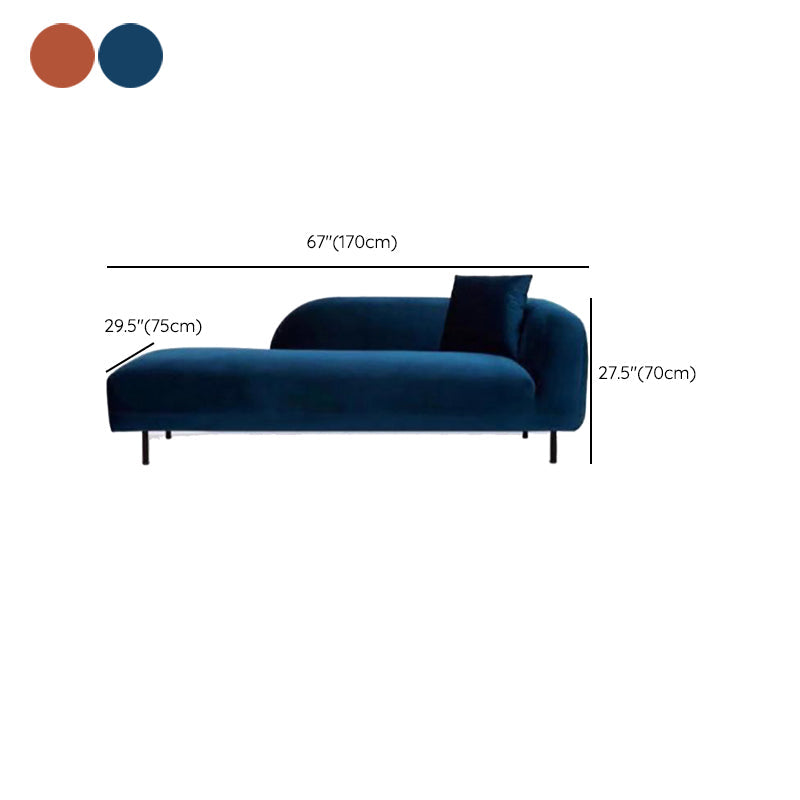 Modern Living Room Velvet Chaise Upholstered Chaise Lounge with Wooden Base Clearhalo 'Chairs & Seating' 'Chaise Lounge' 'chaise_lounge' 'furn' 'furn_chaise_lounge' 'Furniture' 'Living Room Furniture' 7145687
