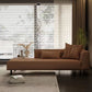 Nordic Living Room Cotton Chaise Square Arms Upholstered Chaise Lounge with Wooden Base Clearhalo 'Chairs & Seating' 'Chaise Lounge' 'chaise_lounge' 'furn' 'furn_chaise_lounge' 'Furniture' 'Living Room Furniture' 7145690