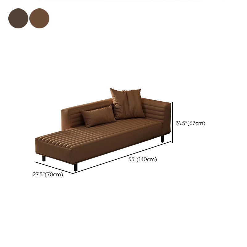 Nordic Living Room Cotton Chaise Square Arms Upholstered Chaise Lounge with Wooden Base Clearhalo 'Chairs & Seating' 'Chaise Lounge' 'chaise_lounge' 'furn' 'furn_chaise_lounge' 'Furniture' 'Living Room Furniture' 7145697