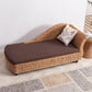 Modern Style Living Room Chaise Rolled Arms Upholstered Chaise Lounge with Rattan Base Clearhalo 'Chairs & Seating' 'Chaise Lounge' 'chaise_lounge' 'furn' 'furn_chaise_lounge' 'Furniture' 'Living Room Furniture' 7145708