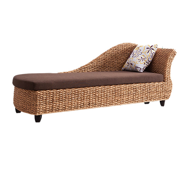Modern Style Living Room Chaise Rolled Arms Upholstered Chaise Lounge with Rattan Base Right-Arm Chaise Clearhalo 'Chairs & Seating' 'Chaise Lounge' 'chaise_lounge' 'furn' 'furn_chaise_lounge' 'Furniture' 'Living Room Furniture' 7145710