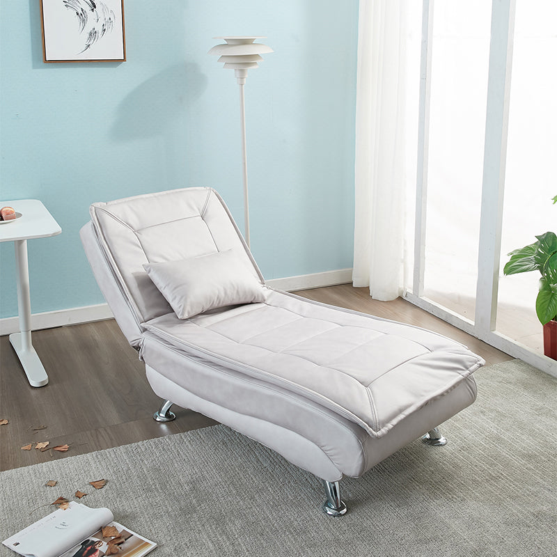Chaise lounge acolchado moderno de cuero con brazos para sala de estar