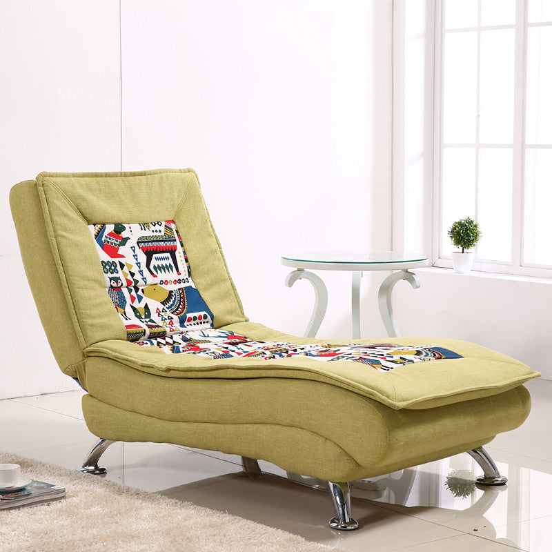 Chaise lounge acolchado moderno de cuero con brazos para sala de estar