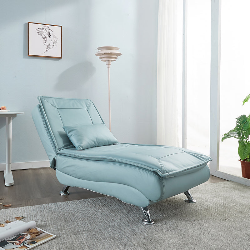 Chaise lounge acolchado moderno de cuero con brazos para sala de estar