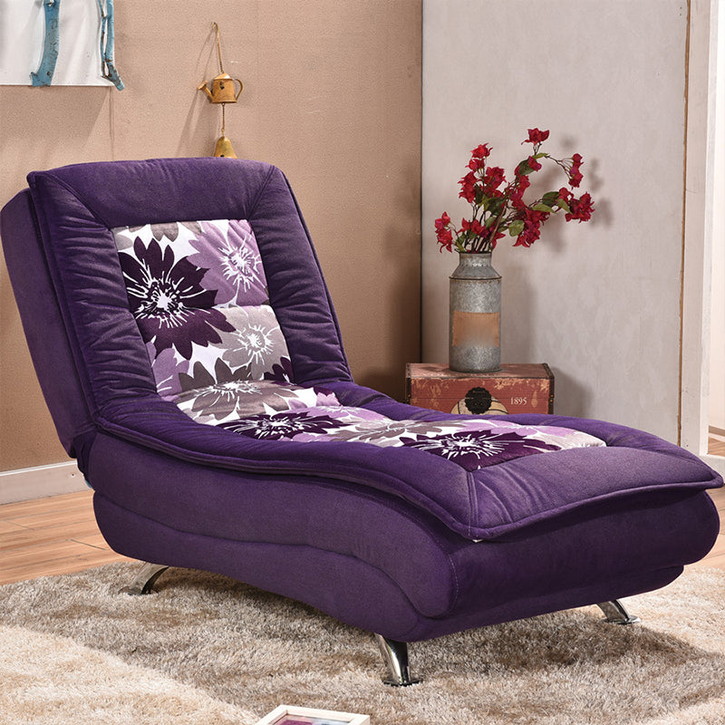 Chaise lounge acolchado moderno de cuero con brazos para sala de estar