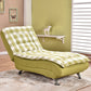 Chaise lounge acolchado moderno de cuero con brazos para sala de estar