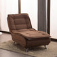 Chaise lounge acolchado moderno de cuero con brazos para sala de estar