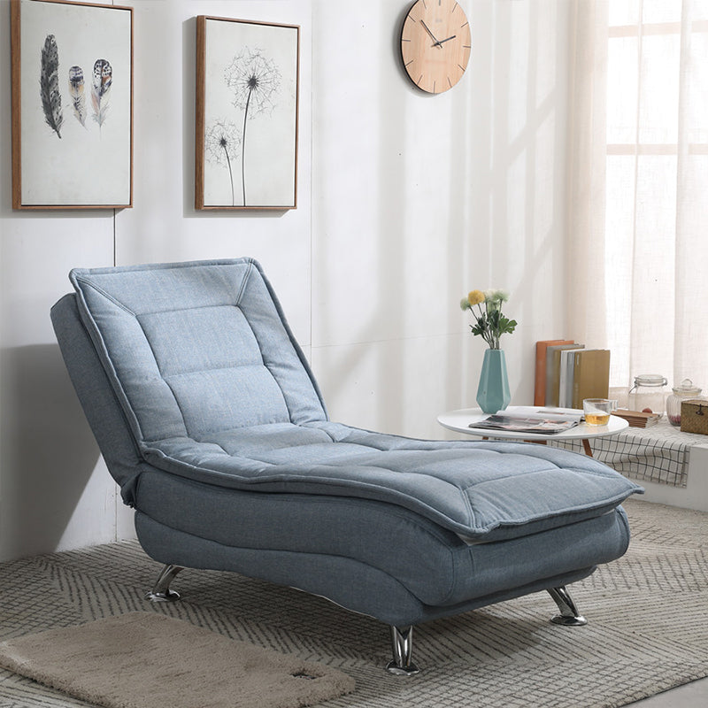 Chaise lounge acolchado moderno de cuero con brazos para sala de estar