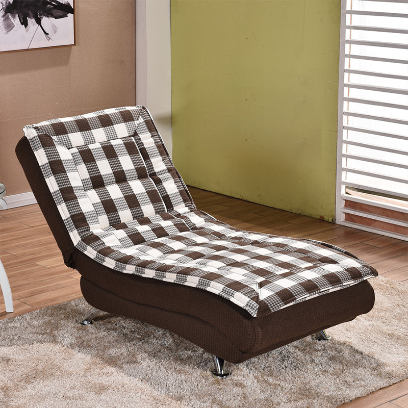 Chaise lounge acolchado moderno de cuero con brazos para sala de estar