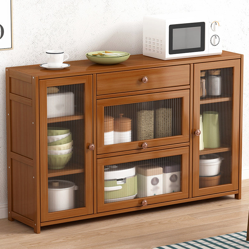 Brown Buffet Server Bamboo Dining Server con cassetto per la cucina