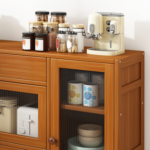 Brown Buffet Server Bamboo Dining Server con cassetto per la cucina