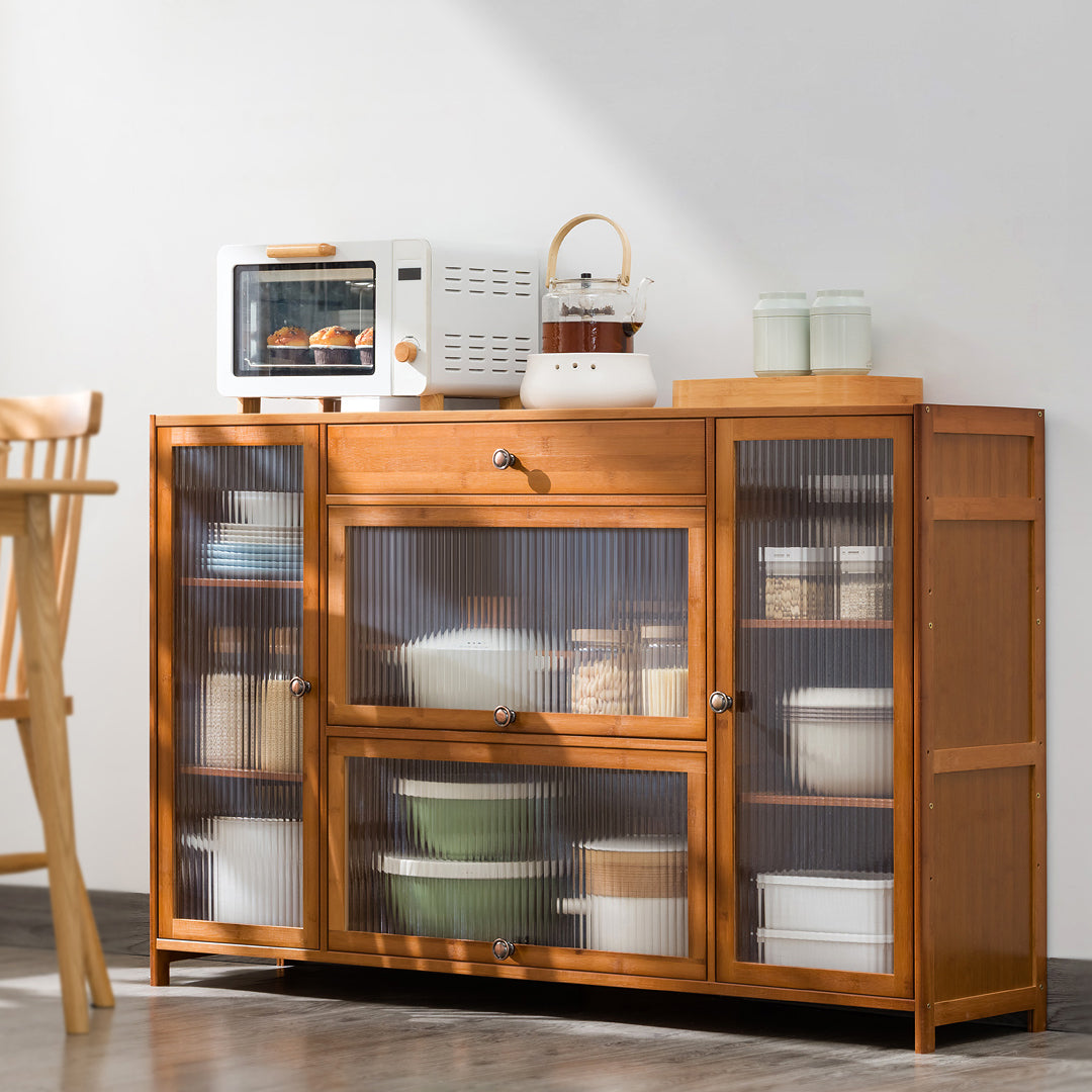Tabella della credenza in bambù marrone armadio contemporaneo con cassetto